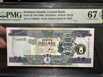 《外钞收藏家》第三百五十二期 - 2004年所罗门群岛50刀 无47 PMG67 靓号