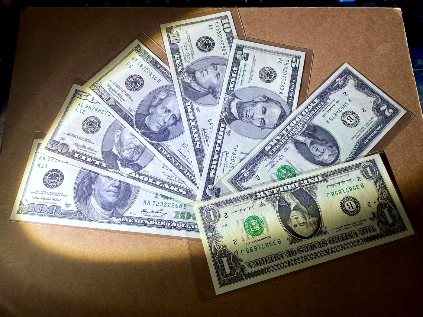 【Blue Auction】✨世界纸币精拍第454期【精】 【一组7张】美国 1996-2006年1-100美金 其中50美金AU 其余UNC