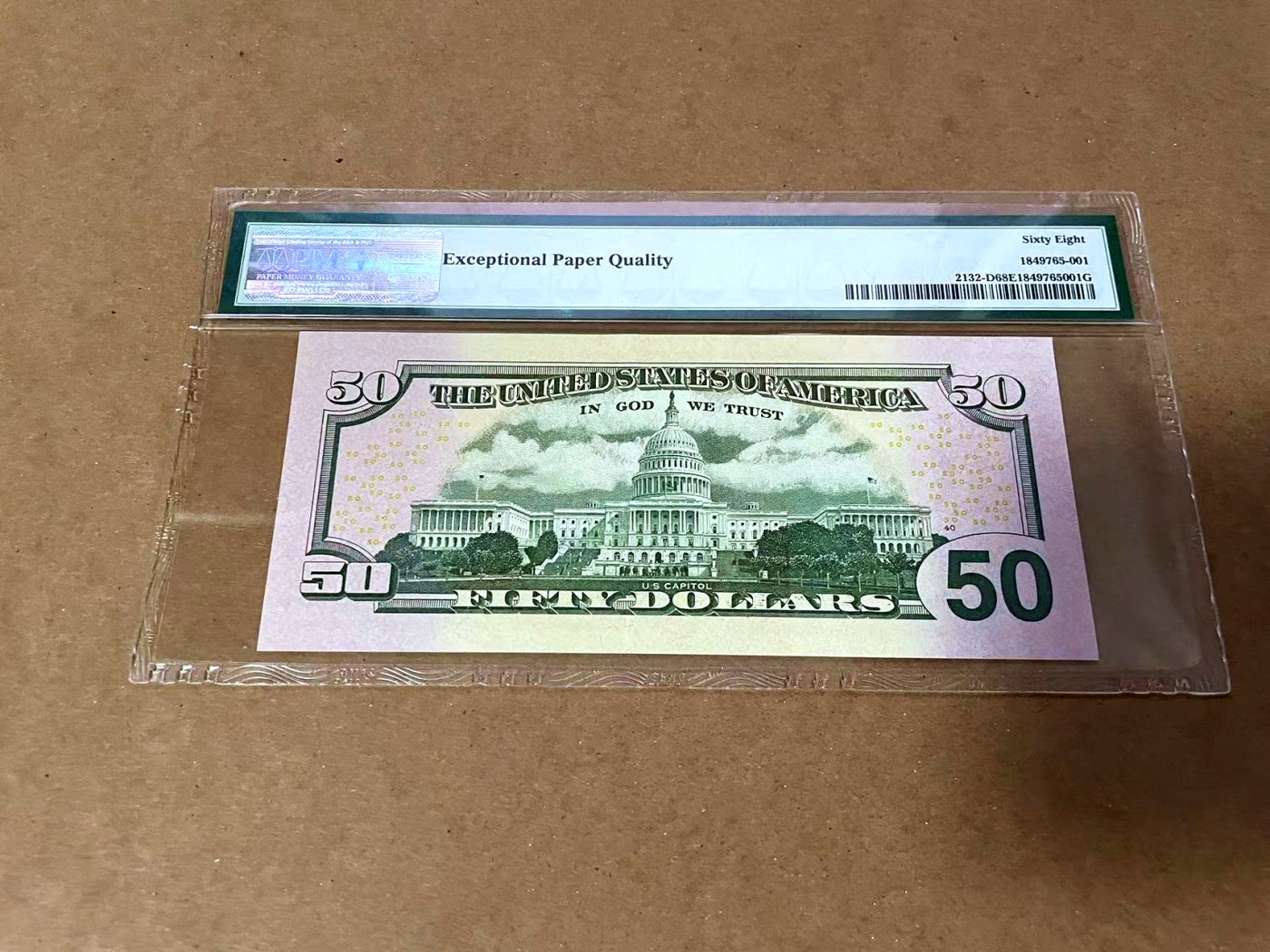 【Blue Auction】✨世界纸币精拍第454期【精】 【重复号无47】美国 2013年50美金 PMG68EPQ 超高分