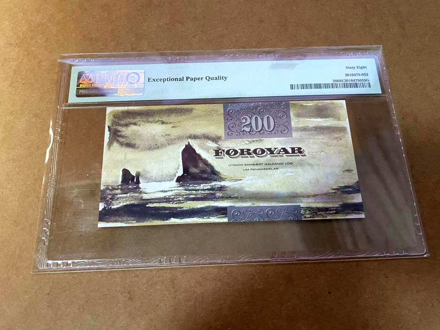 【Blue Auction】✨世界纸币精拍第454期【精】 【初版】法罗群岛 2003年200克朗 PMG68EPQ 超高分 大飞蛾