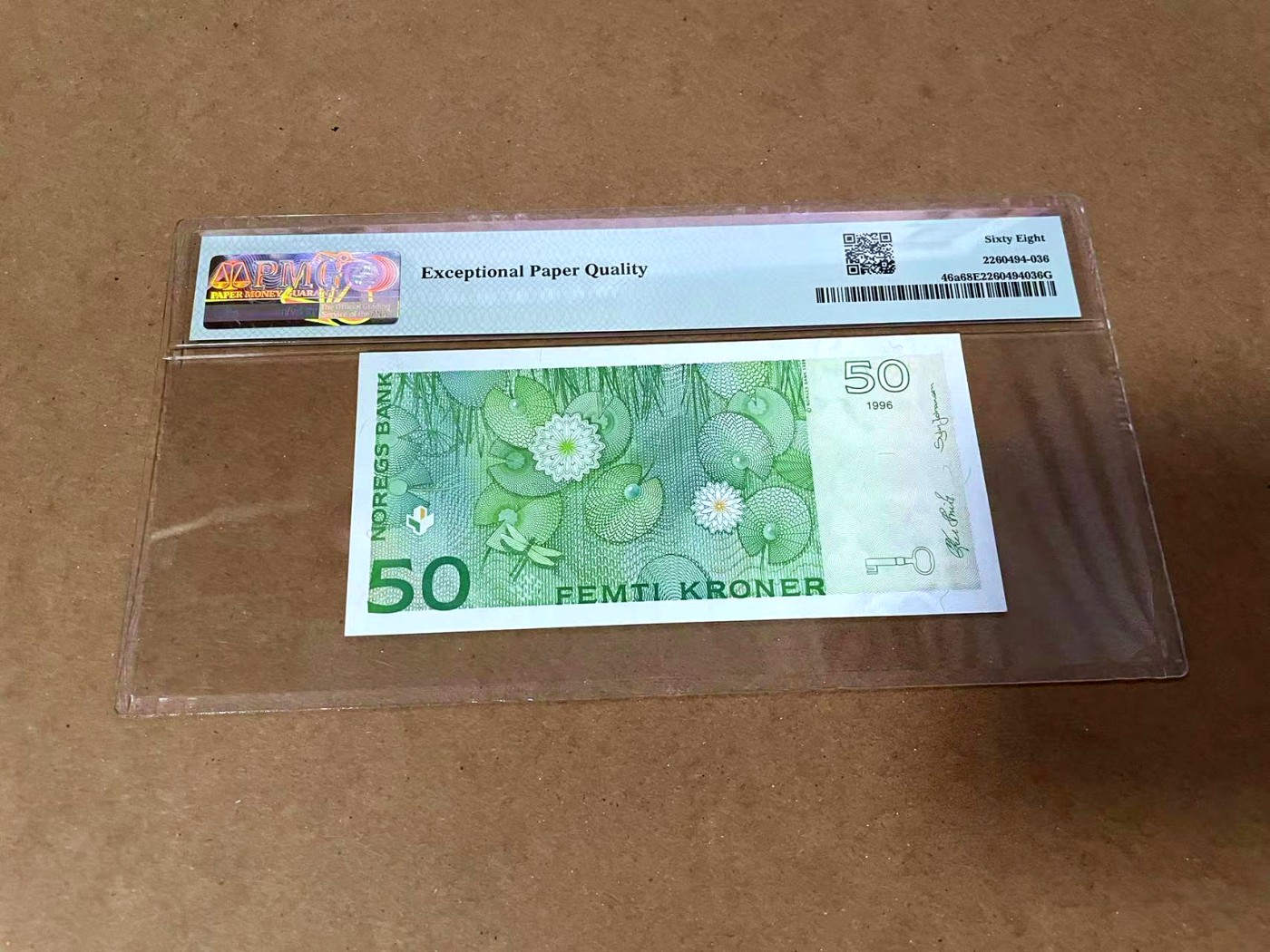 【Blue Auction】✨世界纸币精拍第454期【精】 挪威 1990年50克朗 PMG67EPQ 