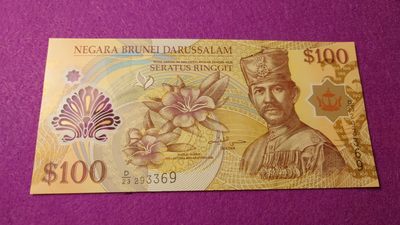 【世界钱币】精选微拍第99期暨2024年第10期  少量新品裸钞和评级币 2013年文莱100林吉特 全新绝品无47尾号3369