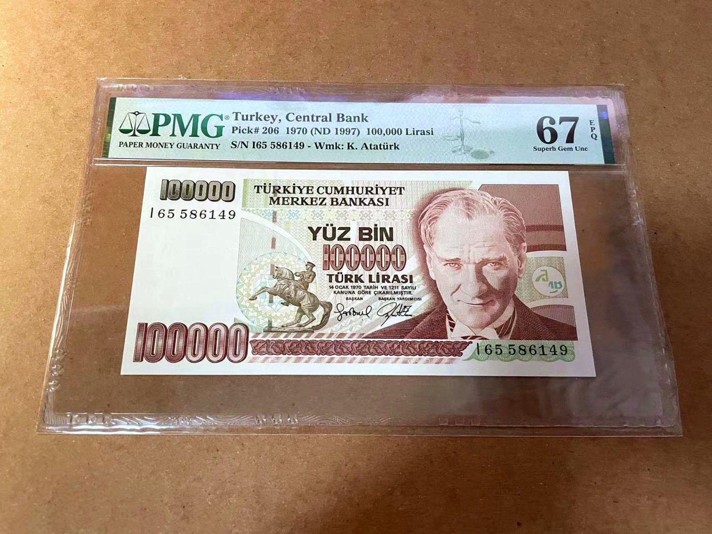 【Blue Auction】✨世界纸币精拍第454期【精】 土耳其 1997年10万里拉 PMG67EPQ 高分