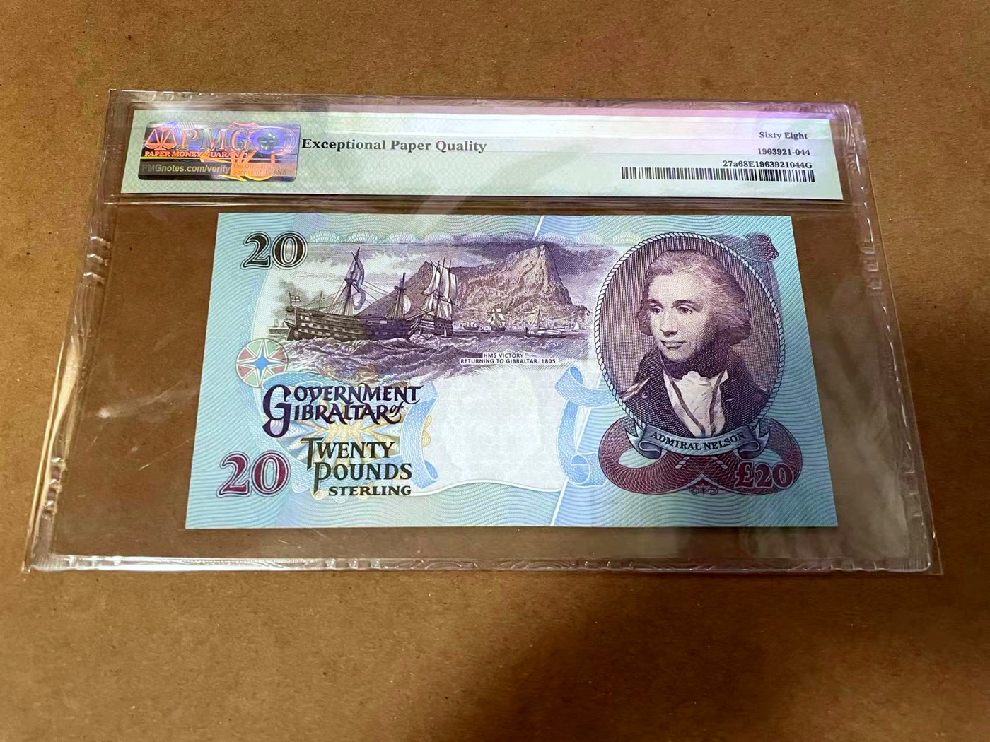 【Blue Auction】✨世界纸币精拍第454期【精】  【AA冠 p27a初版】直布罗陀 1995年20镑 PMG68EPQ 超高分 女王 