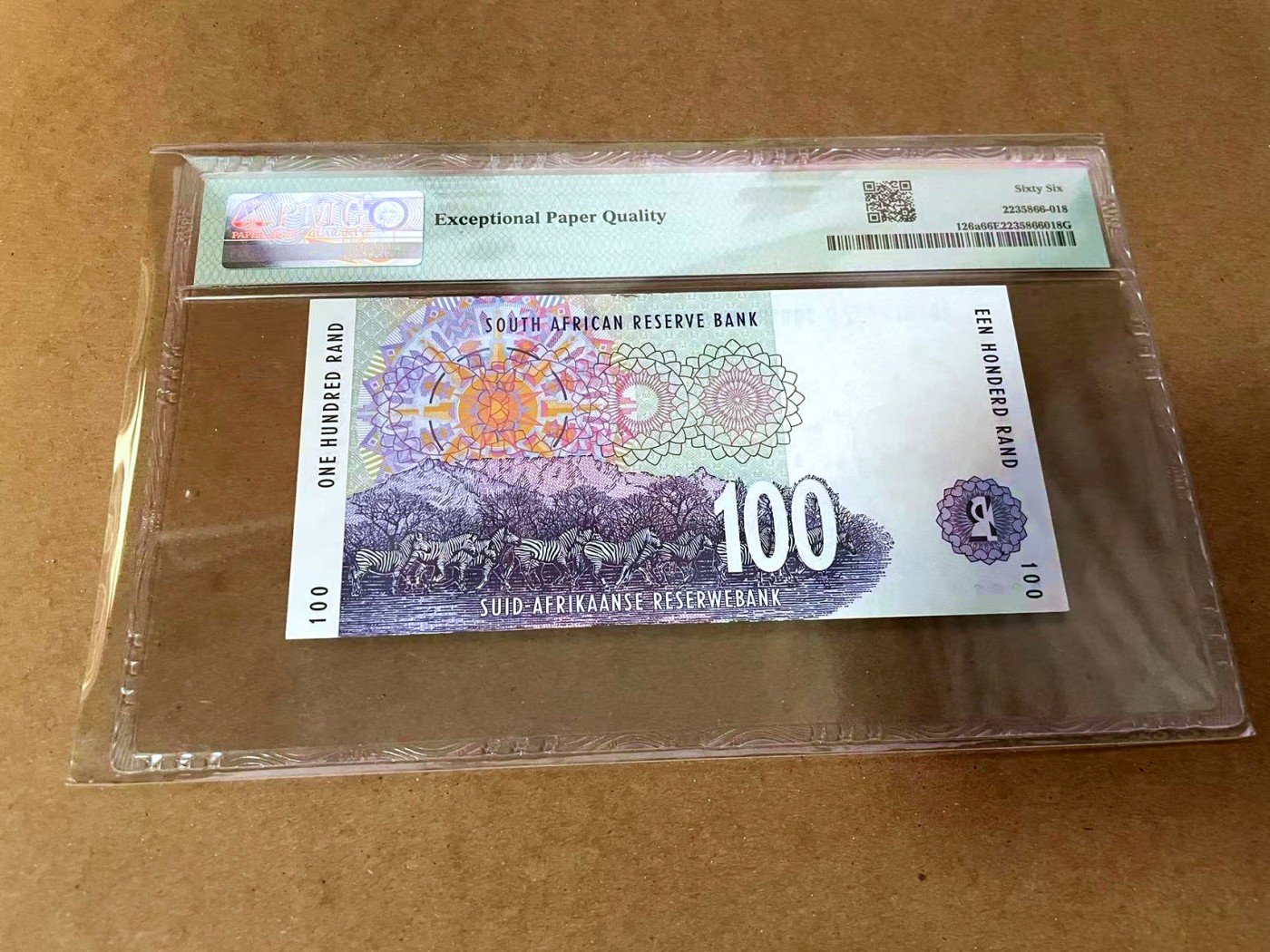 【Blue Auction】✨世界纸币精拍第454期【精】 【AA冠 初版】南非 1994年100兰特 PMG65EPQ 