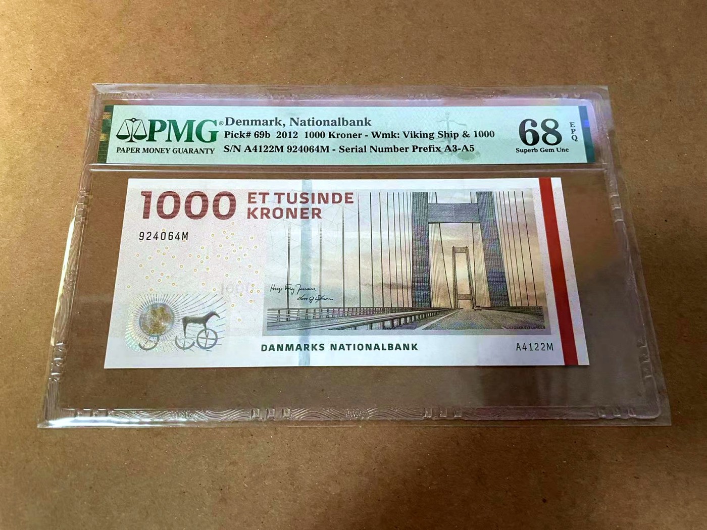 【Blue Auction】✨世界纸币精拍第454期【精】 丹麦 2012年1000克朗 PMG68EPQ 超高分