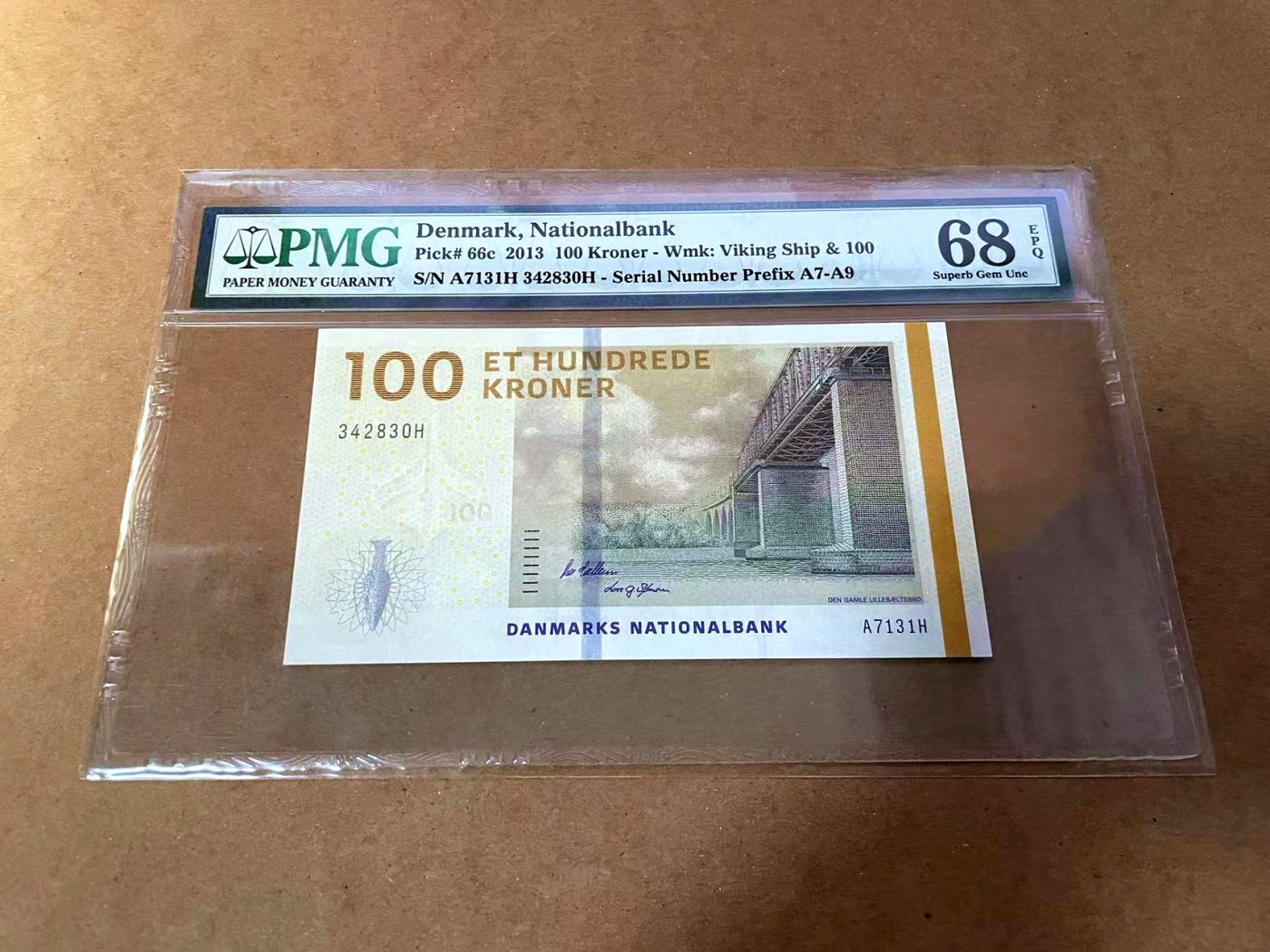 【Blue Auction】✨世界纸币精拍第454期【精】 丹麦 2013年100克朗 PMG68EPQ 超高分