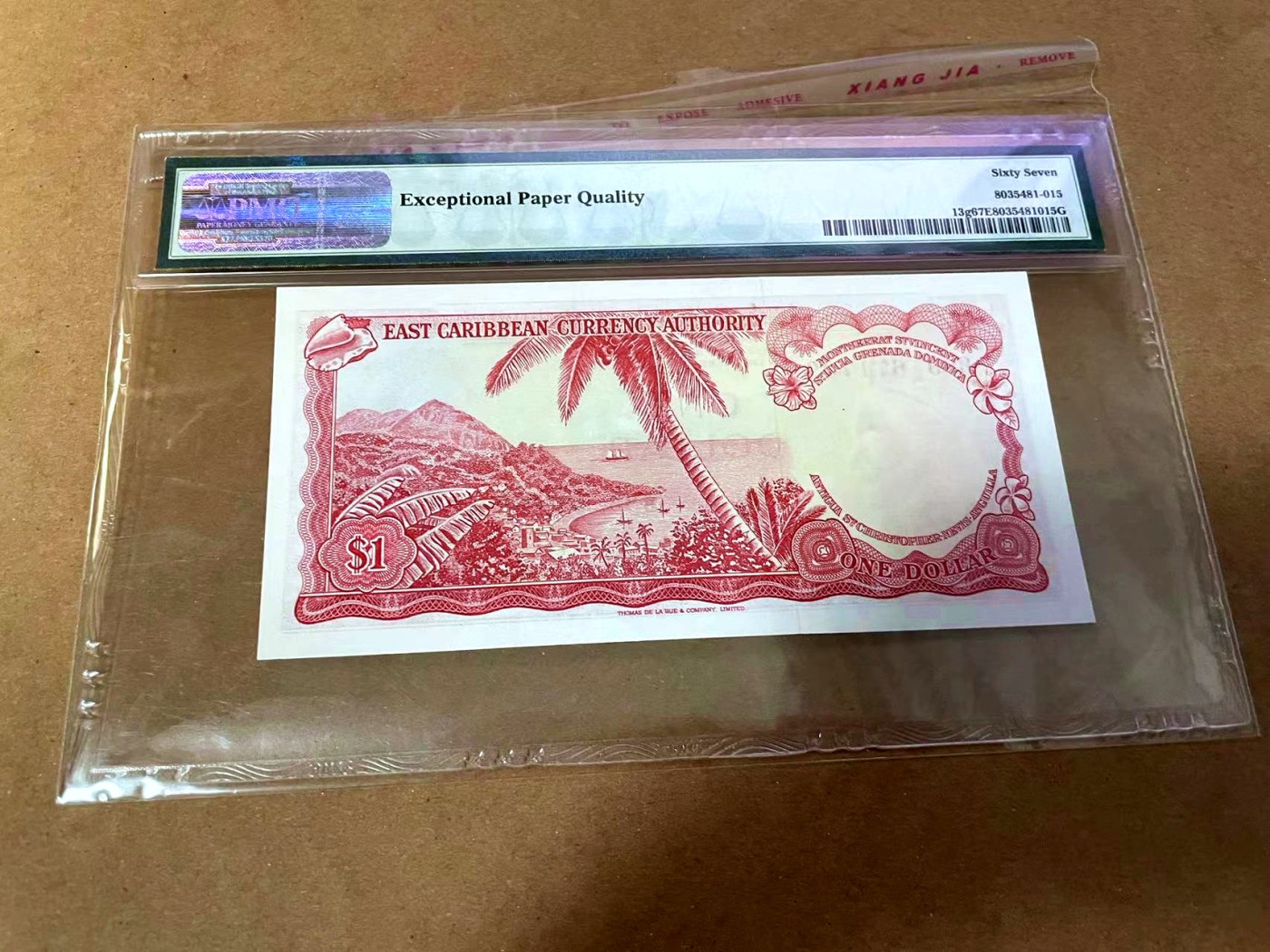 【Blue Auction】✨世界纸币精拍第454期【精】 东加勒比 1965年1元 戎装女王 PMG67EPQ 高分