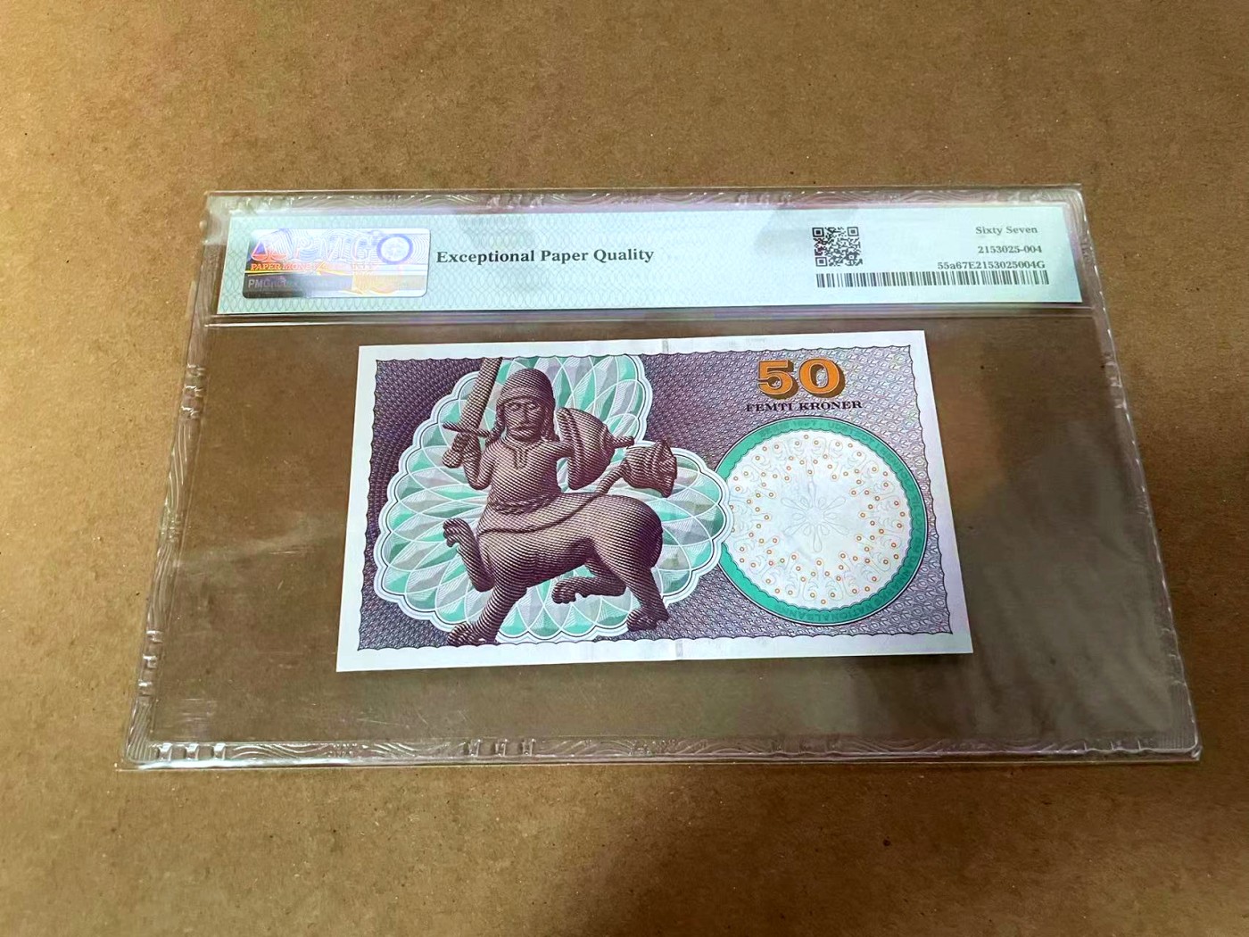 【Blue Auction】✨世界纸币精拍第454期【精】 【p55a】丹麦 1999年50克朗 PMG67EPQ 高分