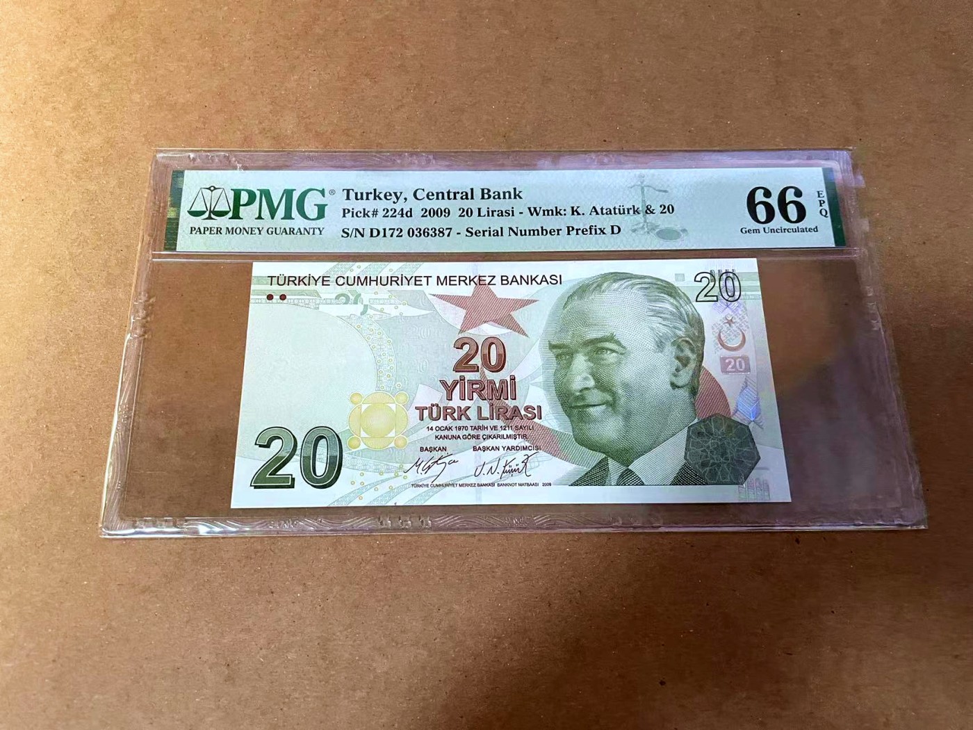【Blue Auction】✨世界纸币精拍第454期【精】 土耳其 2009年20里拉 PMG66EPQ
