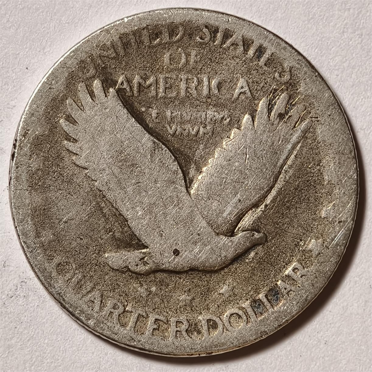 紫瑗钱币——第334期拍卖 美国 1925年 小飞鹰 25美分 6.25克 0.9银