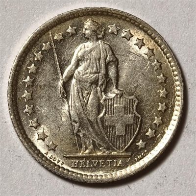 紫瑗钱币——第334期拍卖 - 瑞士 1964年 赫尔维蒂亚 1法郎 5克 0.835银 UNC