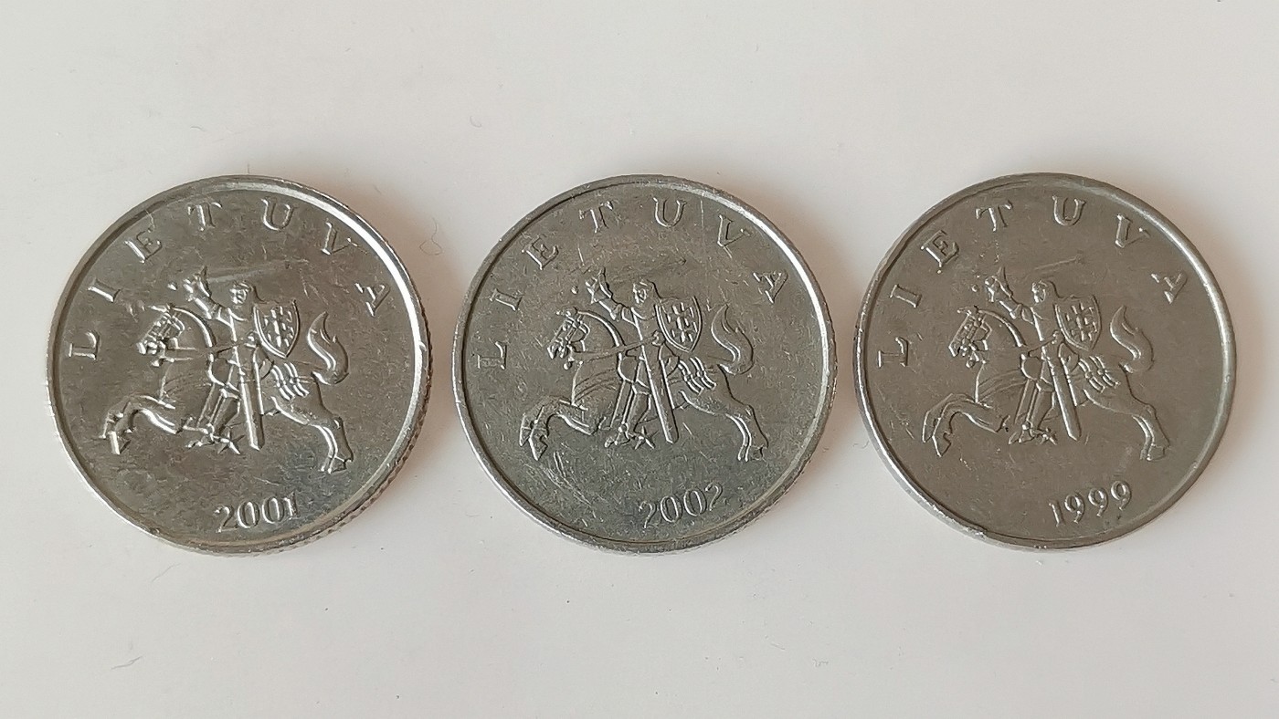 第一海外回流一元起拍收藏 散币专场 第74期 立陶宛1利特 3枚