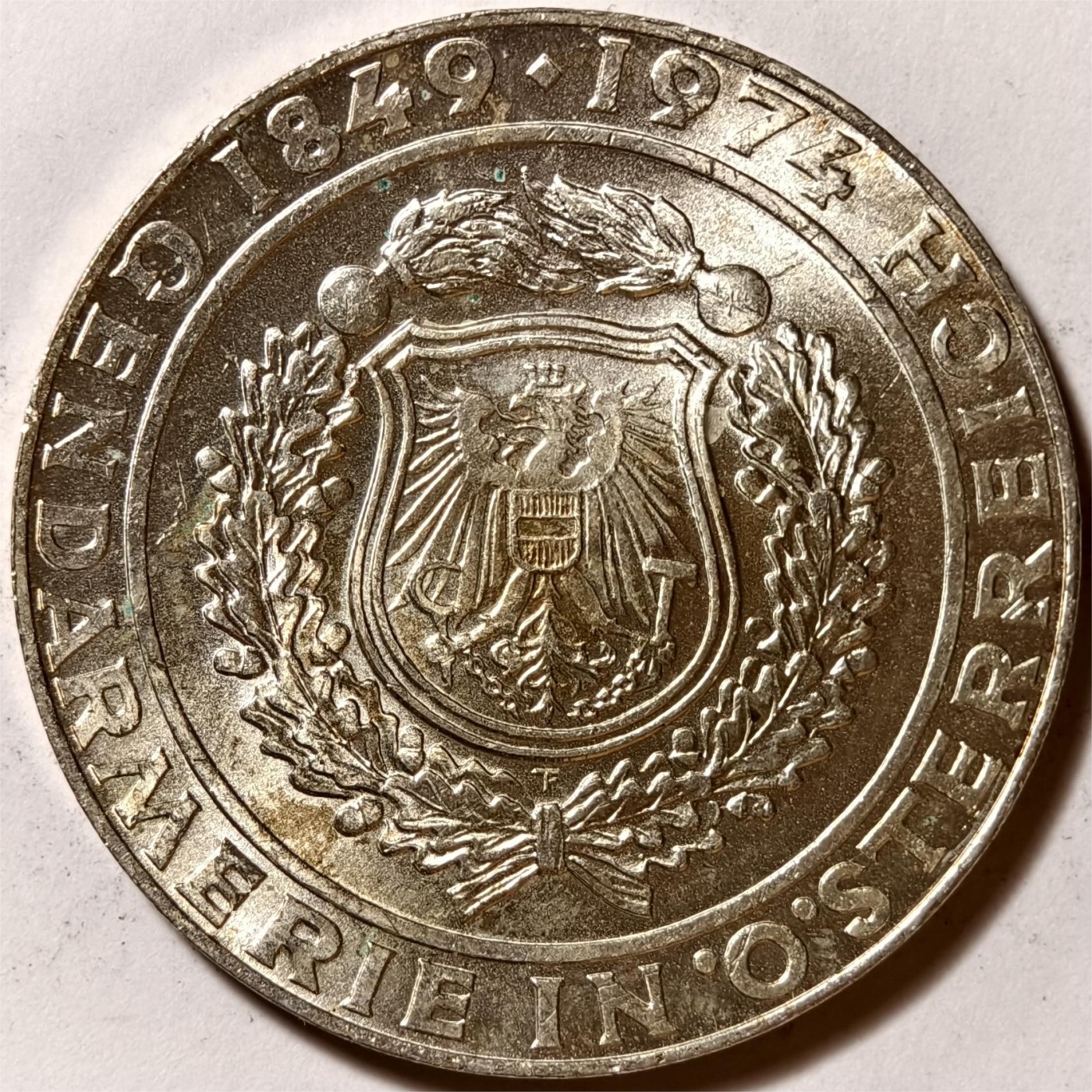 紫瑗钱币——第334期拍卖 奥地利 1974年 奥地利武装部队125周年 50先令 20克 0.64银 UNC