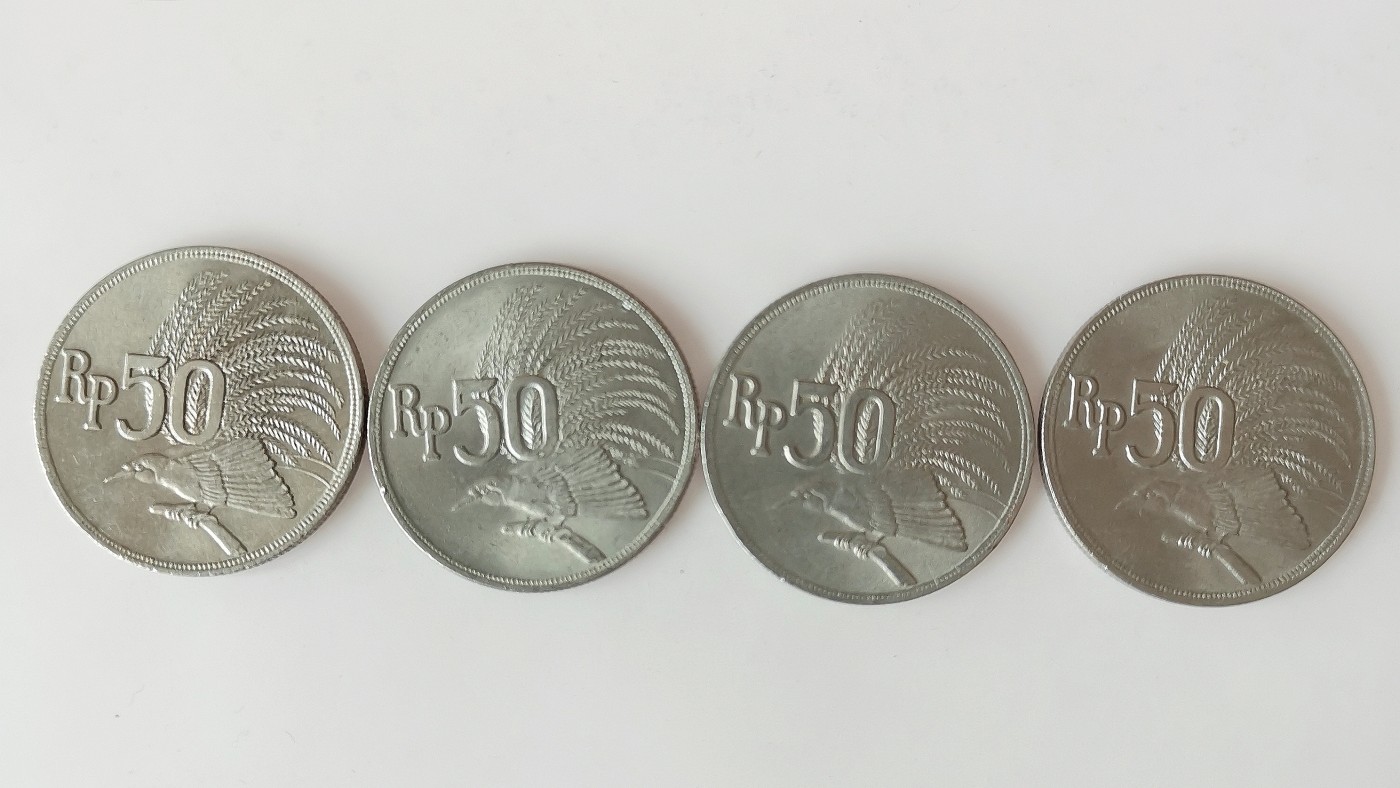 第一海外回流一元起拍收藏 散币专场 第74期 印度尼西亚1971年50卢比 4枚
