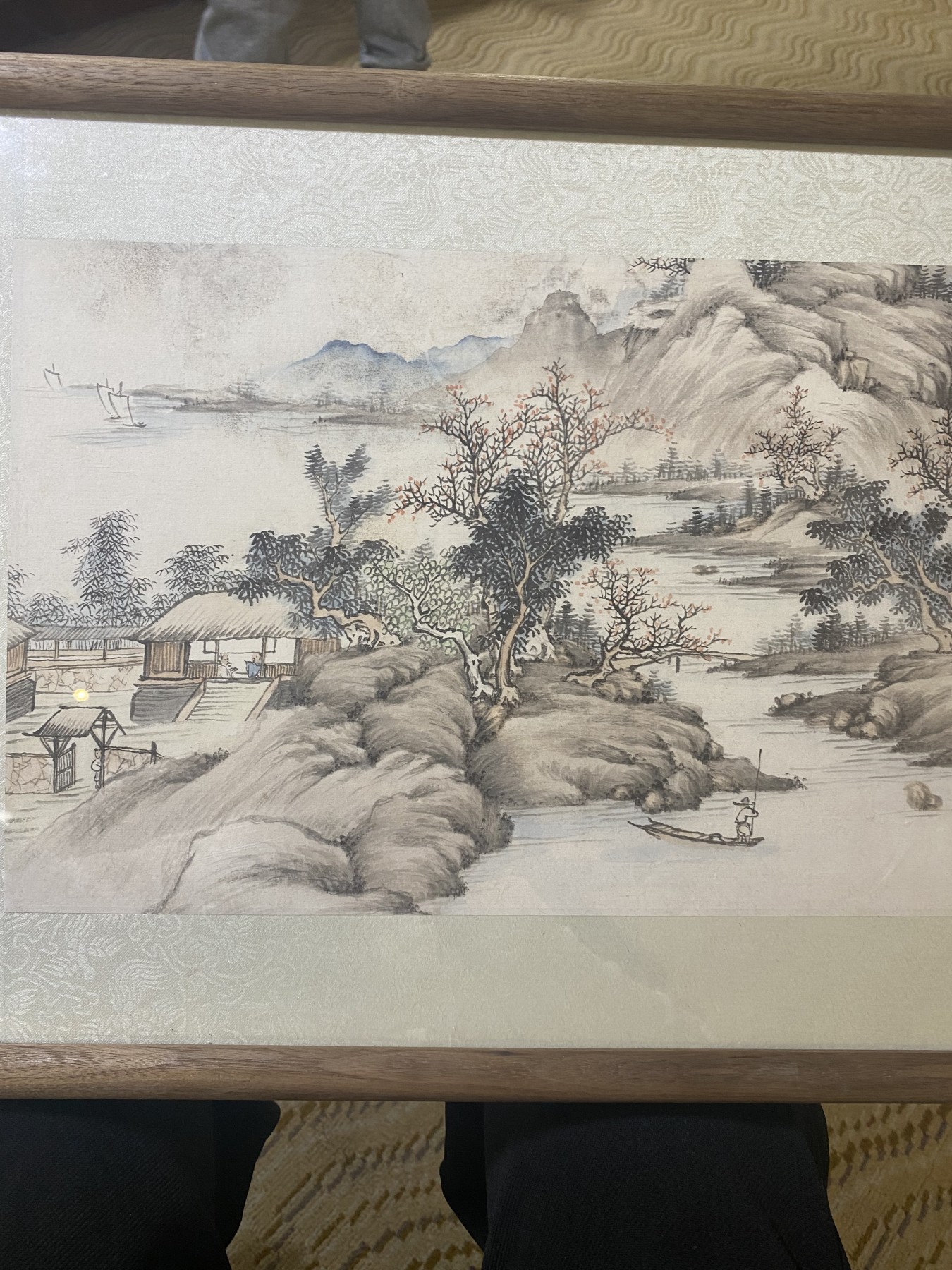 清代山水画，画芯尺寸33*22厘米，框为后配，品相如图，3000包快递