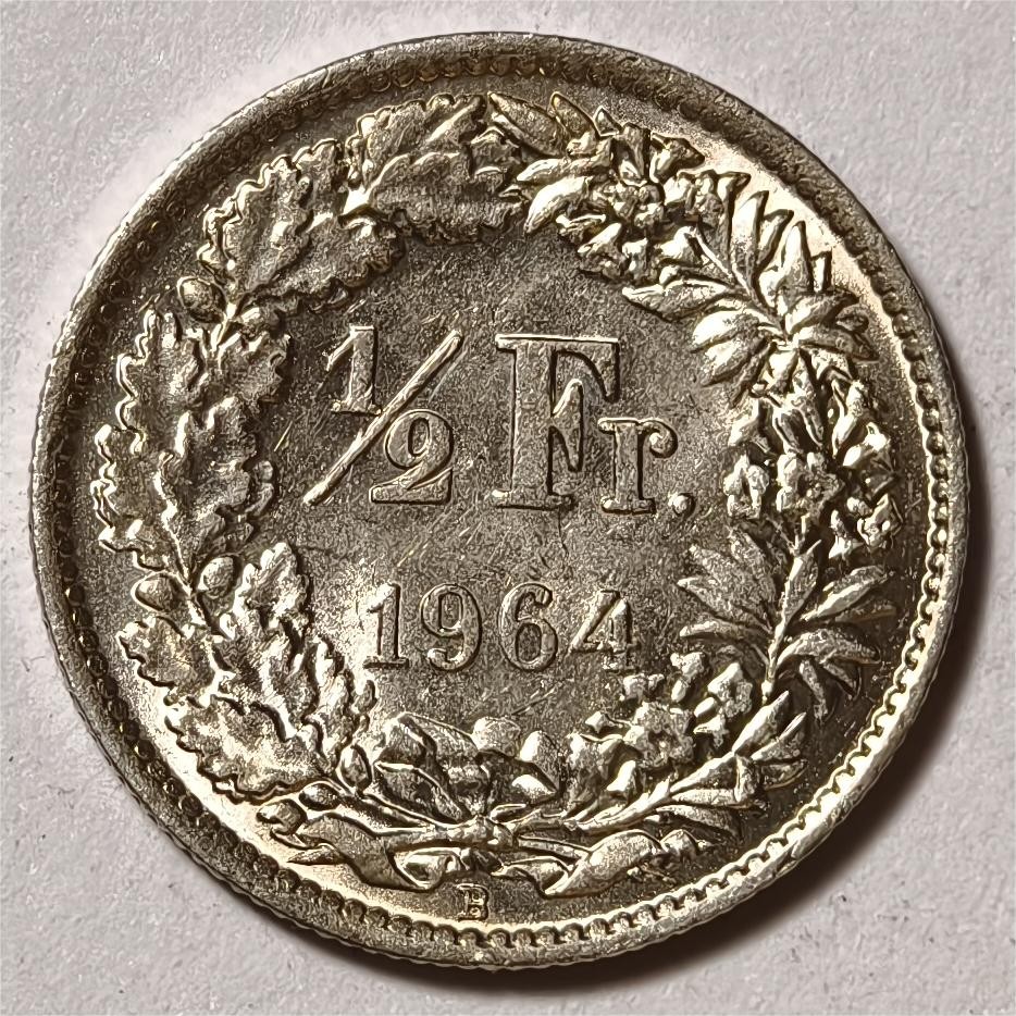 紫瑗钱币——第334期拍卖 瑞士 1964年 赫尔维蒂亚 1法郎 5克 0.835银 UNC