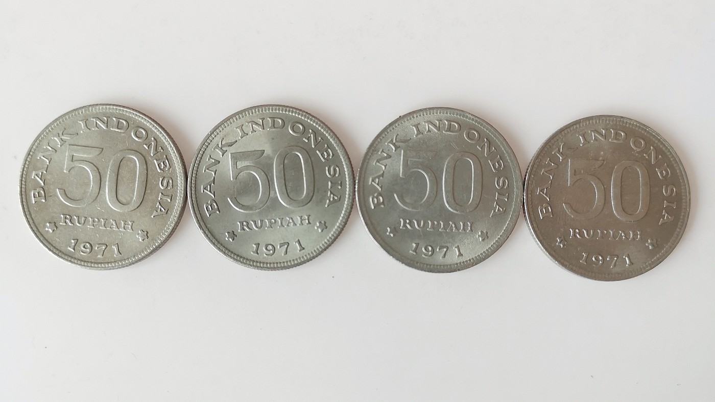 第一海外回流一元起拍收藏 散币专场 第74期 印度尼西亚1971年50卢比 4枚