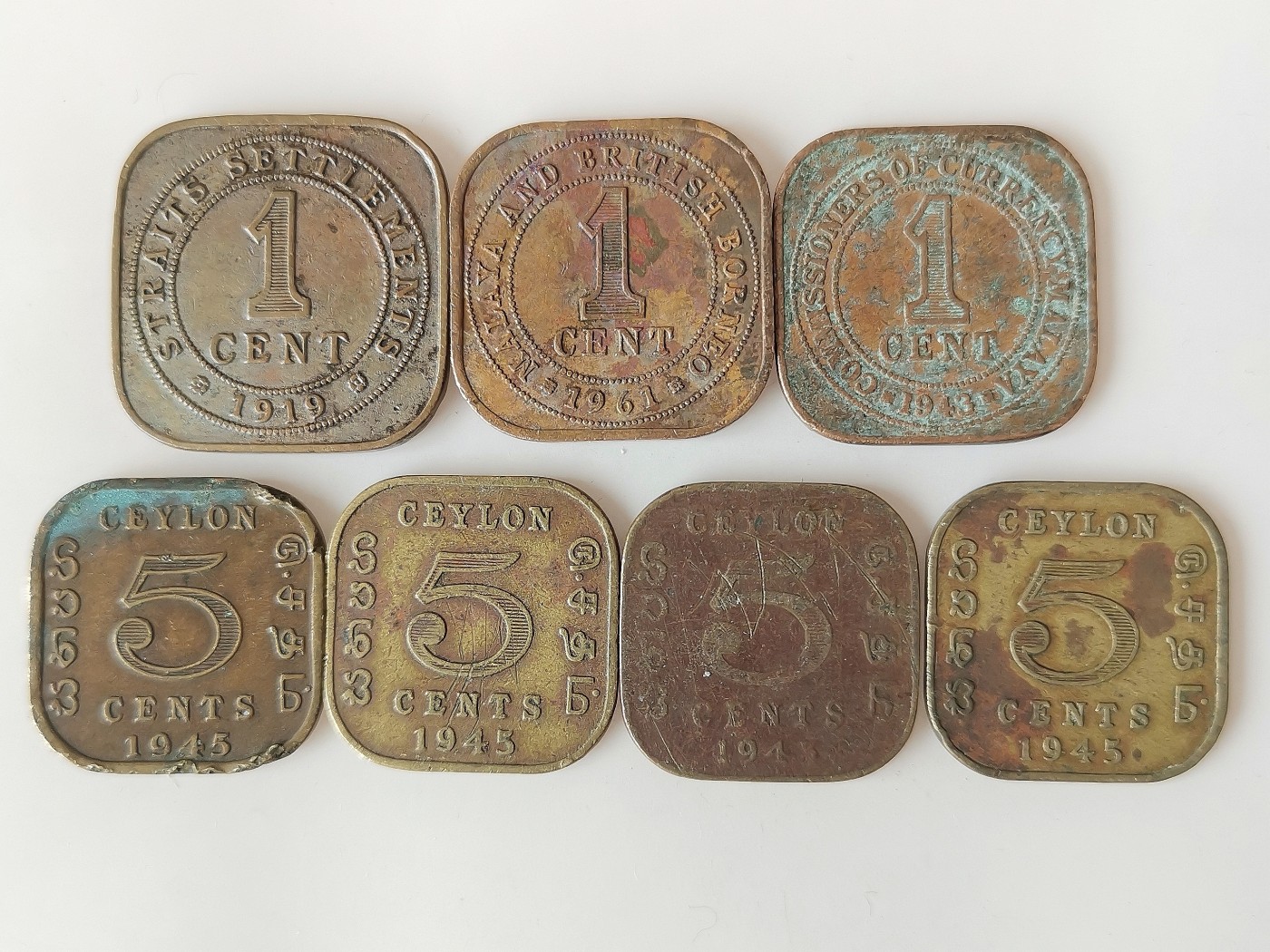 第一海外回流一元起拍收藏 散币专场 第74期 方型硬币一组 1分+5分