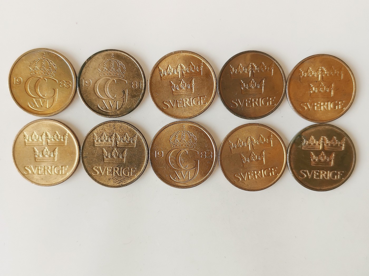 第一海外回流一元起拍收藏 散币专场 第74期 瑞典5欧尔 两个版本