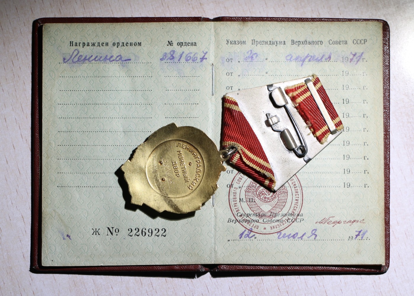 大猫徽章拍卖 第244期  苏联列宁勋章 