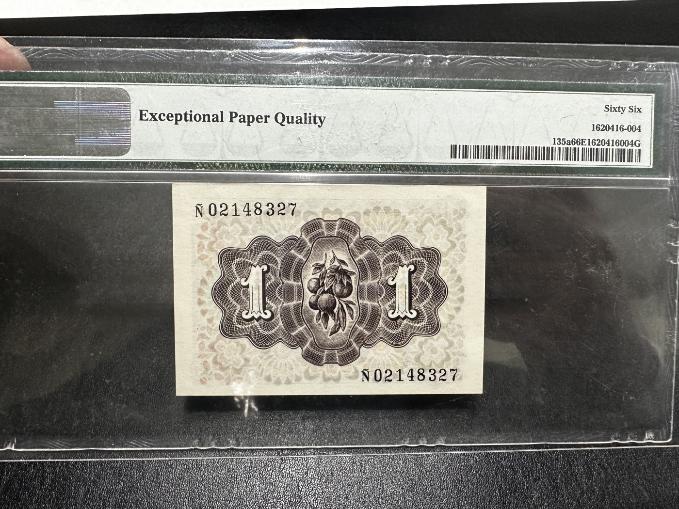 《外钞收藏家》第三百五十八期（连拍第三场） 1948年西班牙1比塞塔 PMG66