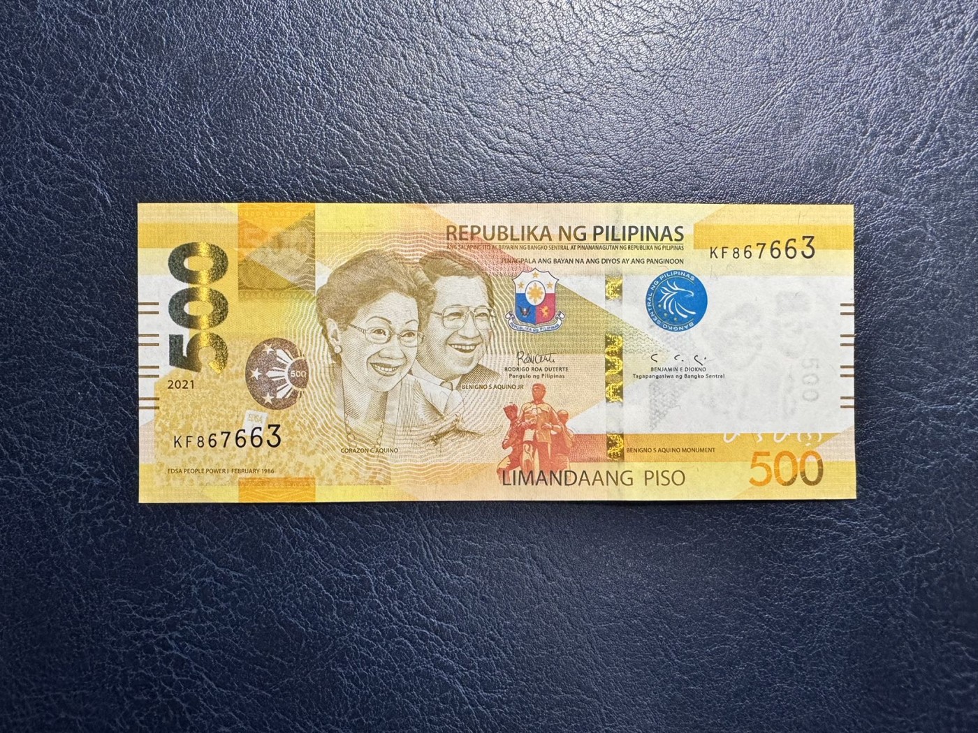 收藏联盟Quantum Auction 第334期拍卖  菲律宾2021年500比索 品相AU+ 