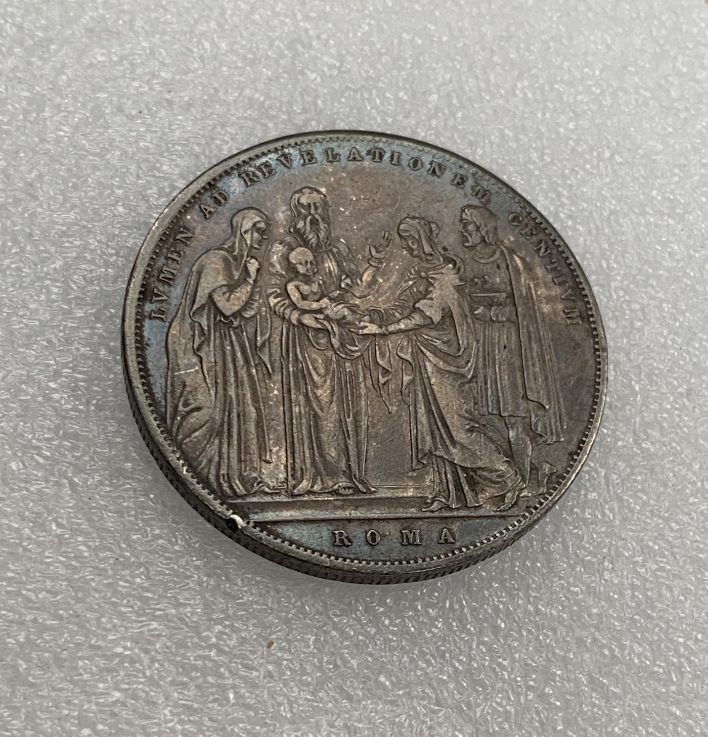 瓶子🏺第134期拍卖会  梵蒂冈1834年耶稣诞生纪念1斯库多大银币 原味大老黑