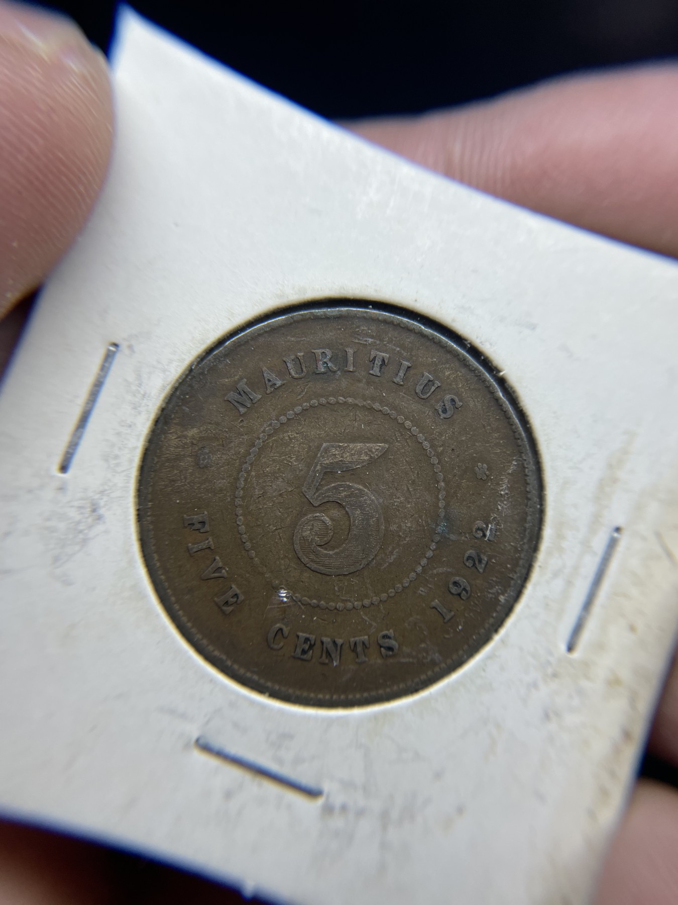 2024年集古藏今外币拍卖第三期-第4场—（总第24拍） 英属1922年毛里求斯5分