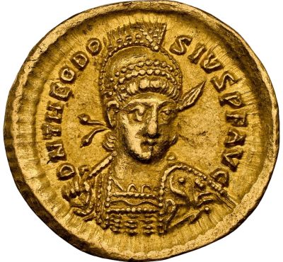 梧彩钱庄捡漏拍2024年第8期  - 东罗马帝国狄奥多西二世金币