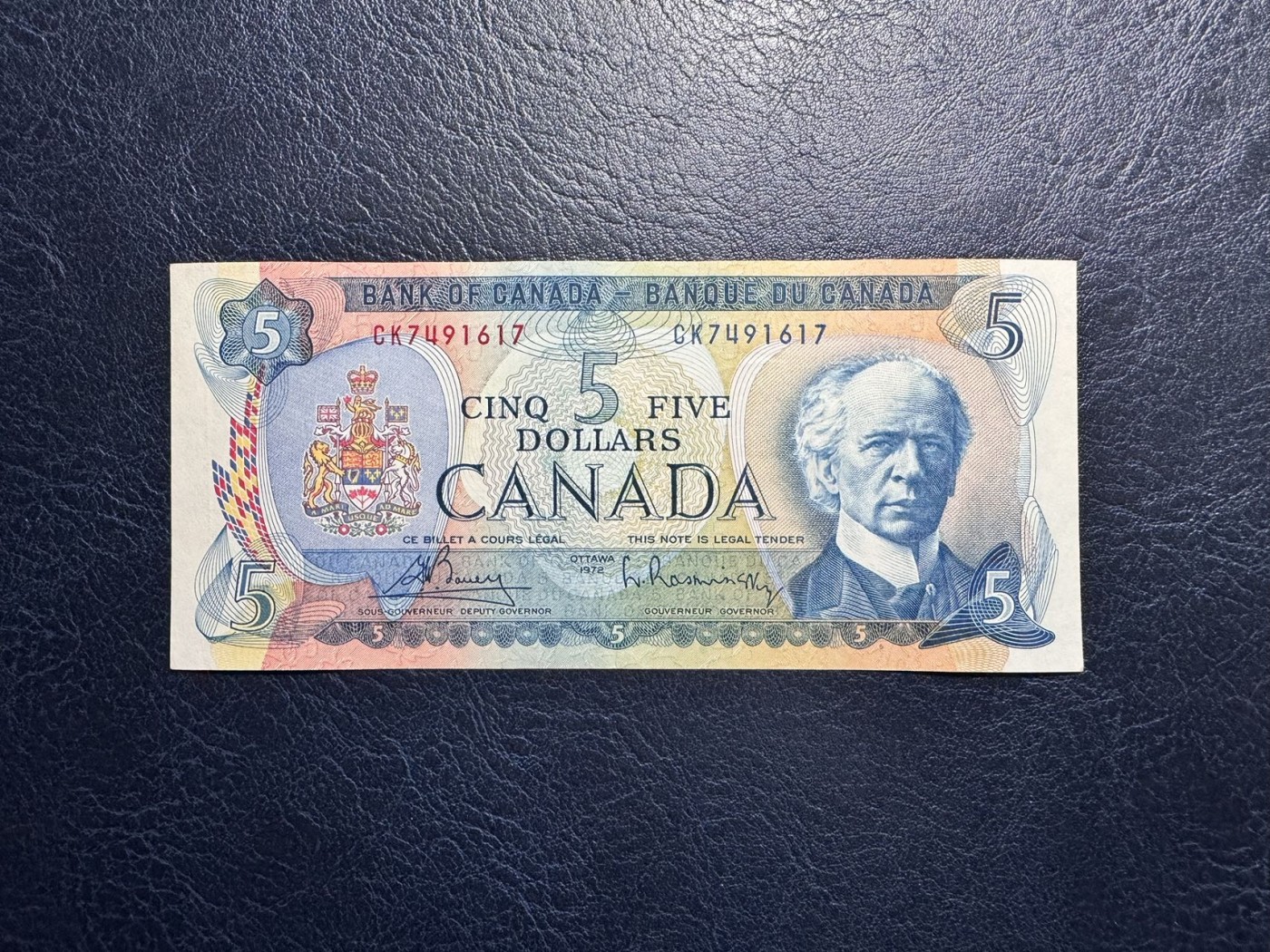 收藏联盟Quantum Auction 第334期拍卖  加拿大1972年5元 品相AU- 