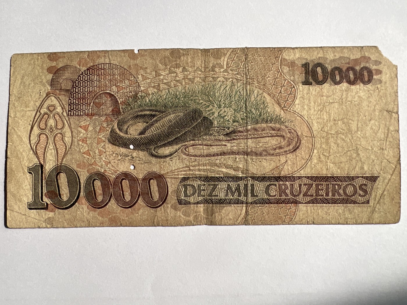 第618期 纸币、明信片专场 （无押金，捡漏，全场50包邮，偏远地区除外，接收代拍业务） 巴西10000克鲁塞罗