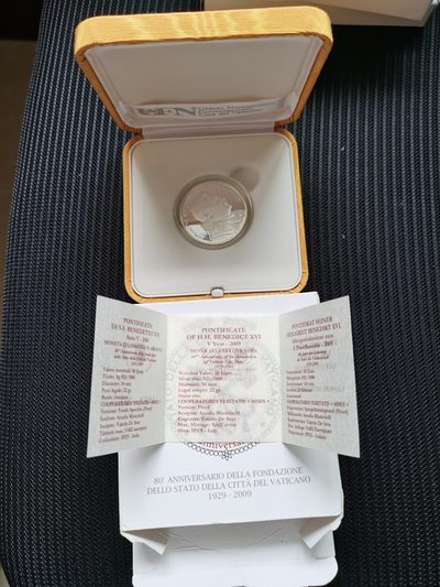 道一币馆币章第四十八场 - 原盒证 梵蒂冈2009年梵蒂冈城国建立80周年10欧元精制银币