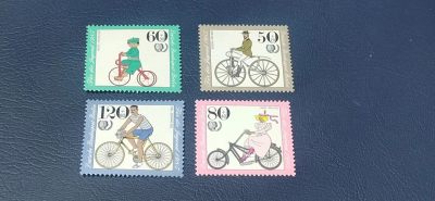 德国邮票专场，都是套票！ - 德国邮票一套，1985年发行，自行车交通工具4全，品相如图