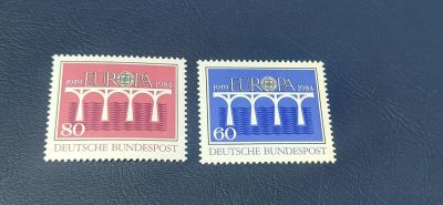 德国邮票专场，都是套票 - 德国欧罗巴系列邮票2套，图一是1984年发行，欧罗巴欧洲之桥、2全，图三是1964年发行：欧罗巴齿轮2全品相如图