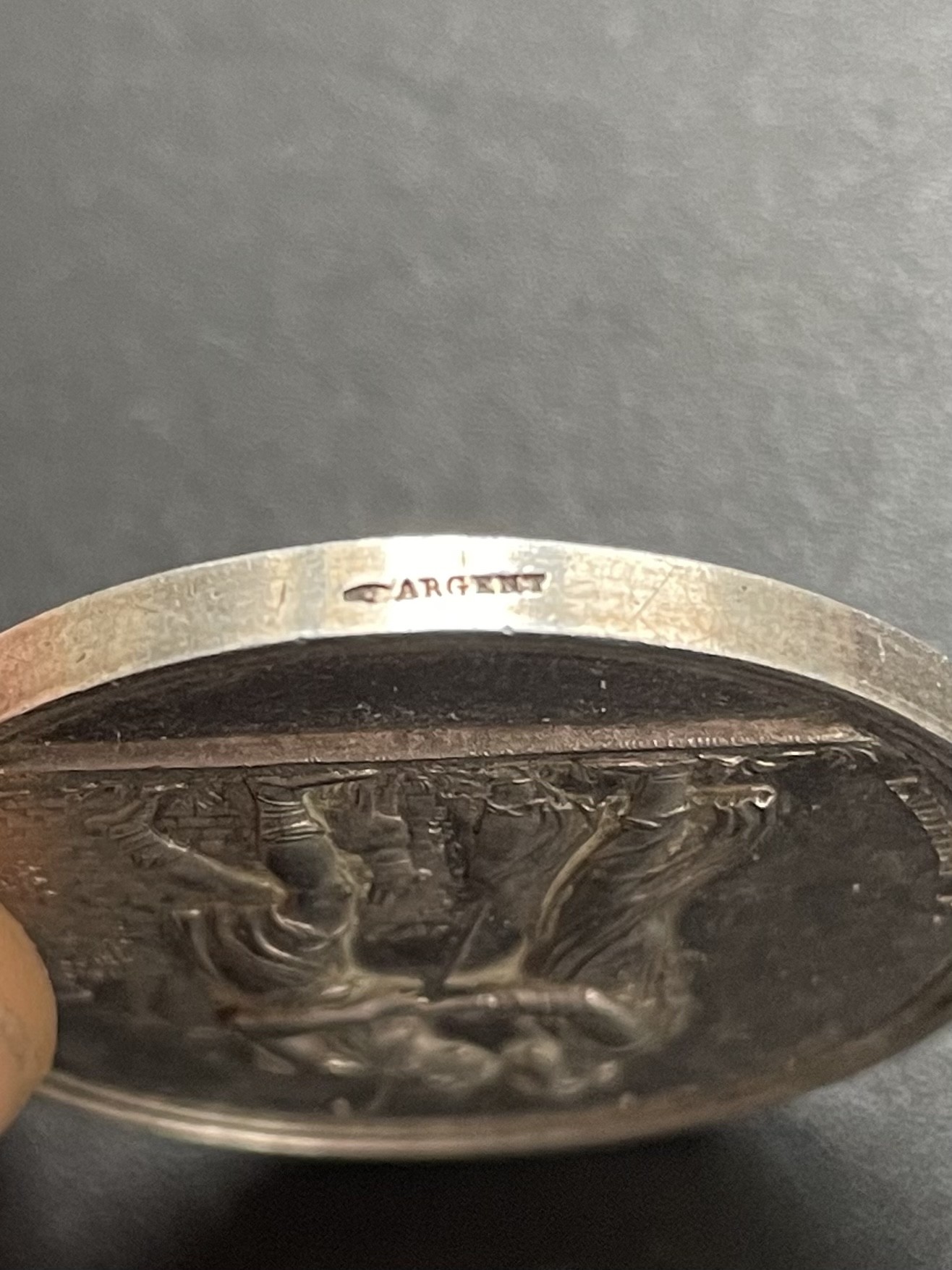 「木头集藏」章牌专场-第39期 1847年法国婚礼银章  直径：36 mm，22.5 g，边铭：手指 ARGENT（1845-1860年）