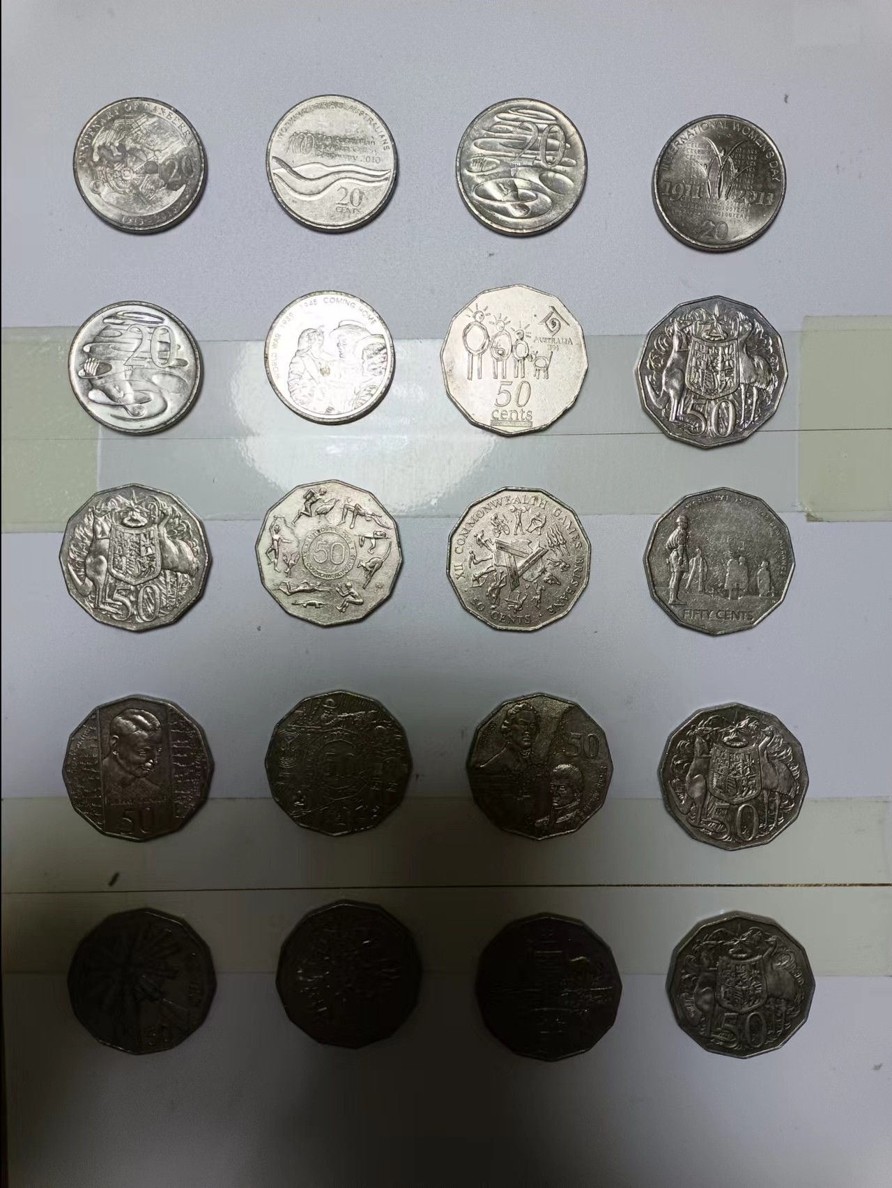 【20240401】非全新硬币和纸币第126场 澳大利亚硬币20分6枚，50分14枚，共20枚