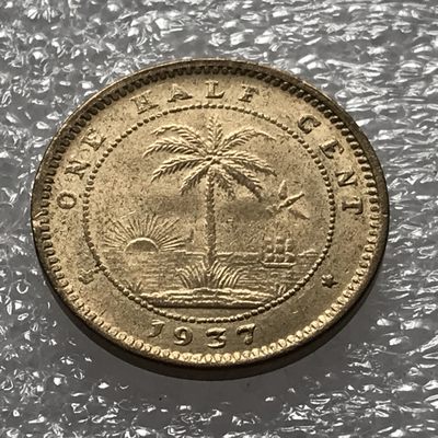 外币初藏 第五场 - 利比里亚1937年半分1/2分