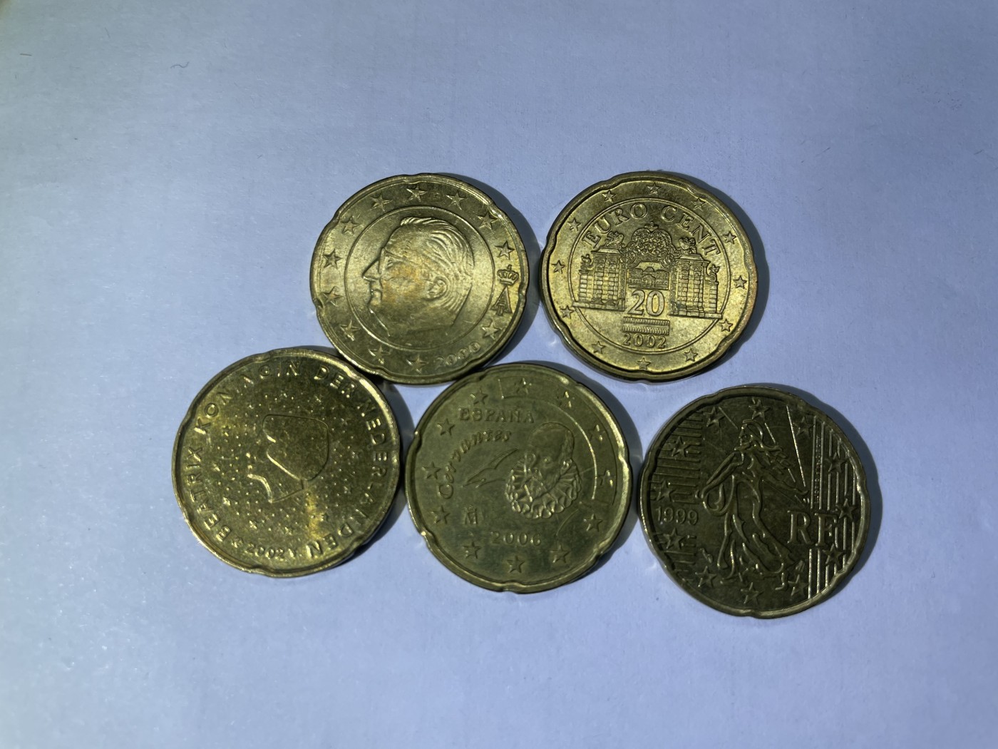 2024年集古藏今外币拍卖第三期-第5场—（总第25拍） 欧盟各国20欧分5枚