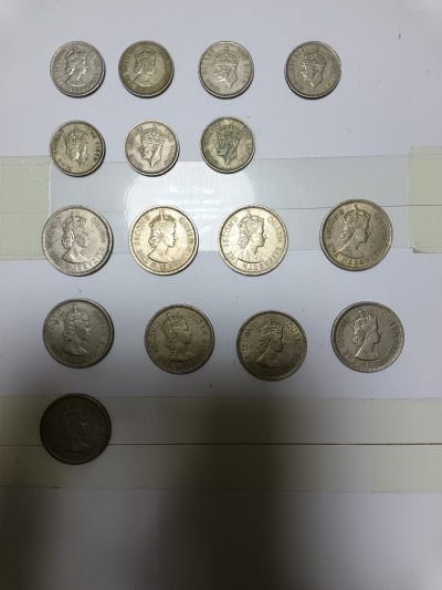 【20240401】非全新硬币和纸币第126场 - 香港硬币5毫7枚，1元9枚，混合版