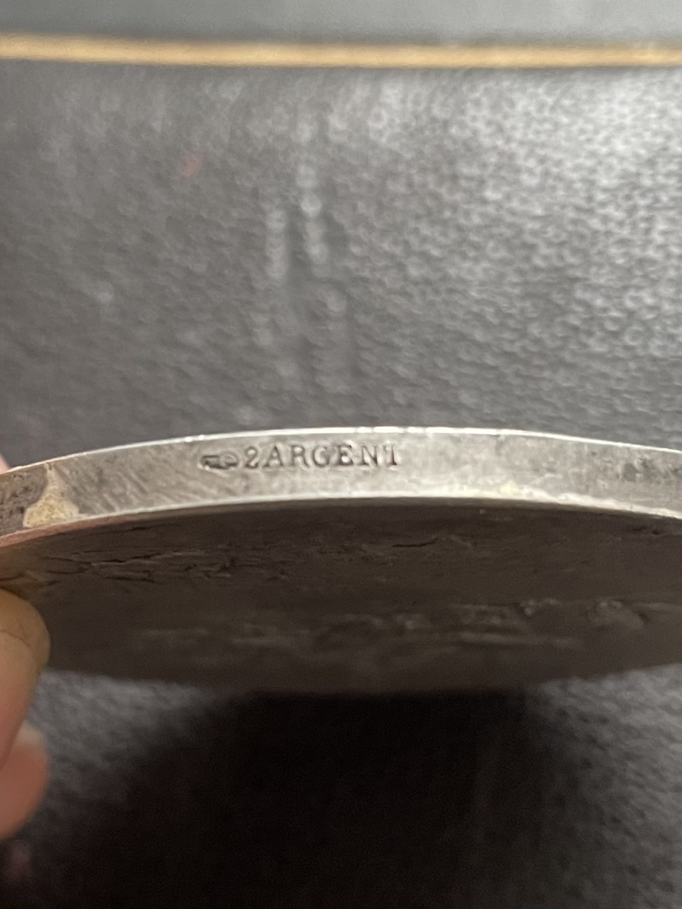 「木头集藏」章牌专场-第39期 O.Roty～法国巴黎股票经纪人原盒银章 直径：50mm,65.1g，边铭：丰饶角 ARGENT，原盒正常使用