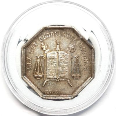 凡希社世界钱币微拍第二百六十五期 - 十九世纪法国里昂公证处八角银章