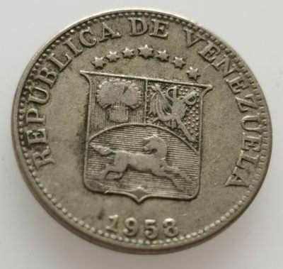  外国钱币收藏20240330场次（中拍皆有赠品），建议埋价，每周三六两拍，可累积 - 委内瑞拉1958年5分