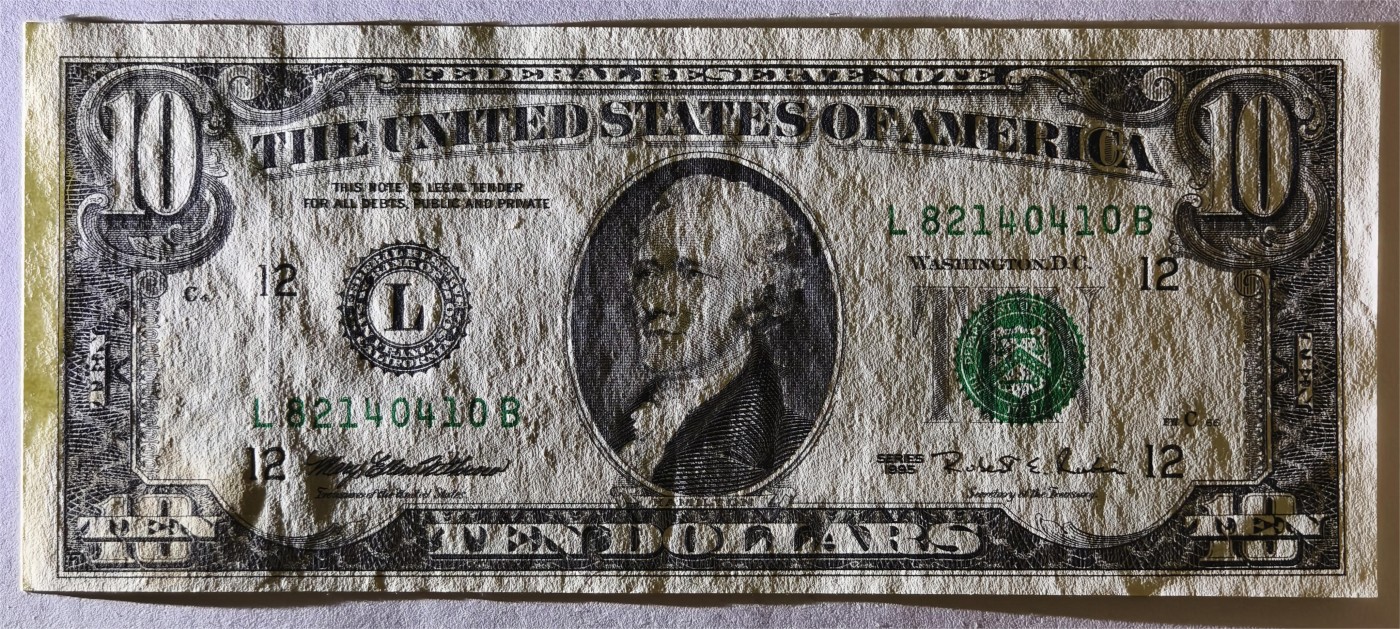 紫瑗钱币——第335期拍卖——纸币场 美国 1995年 L版 无序列 亚历山大·汉密尔顿 10美元 小头版 UNC (有脏）