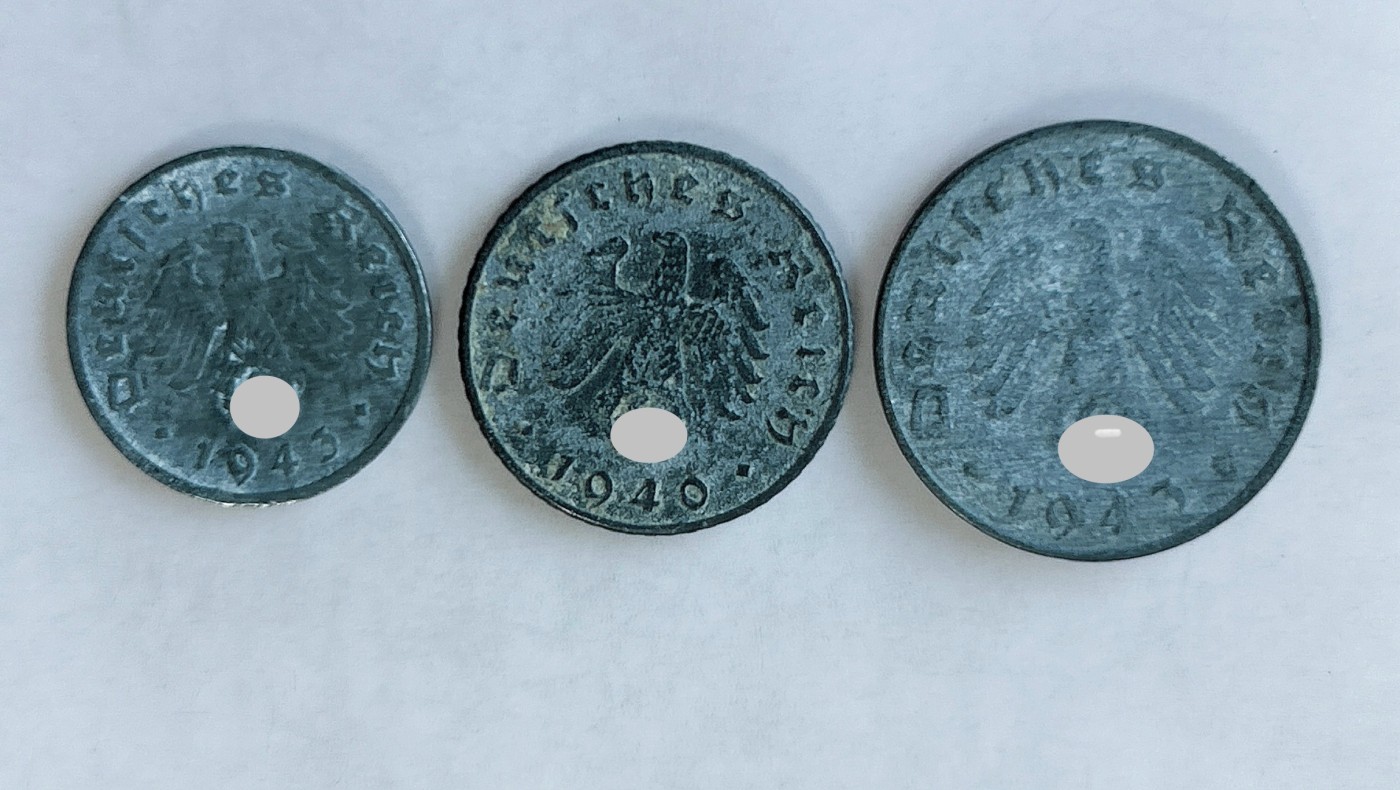 第一海外回流一元起拍收藏 散币专场 第75期 1940-43年德国芬尼锌币3枚一套