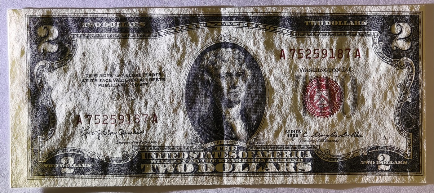 紫瑗钱币——第335期拍卖——纸币场 美国 1953年 C序列 托马斯·杰斐逊 2美元 红印 政府券 AU