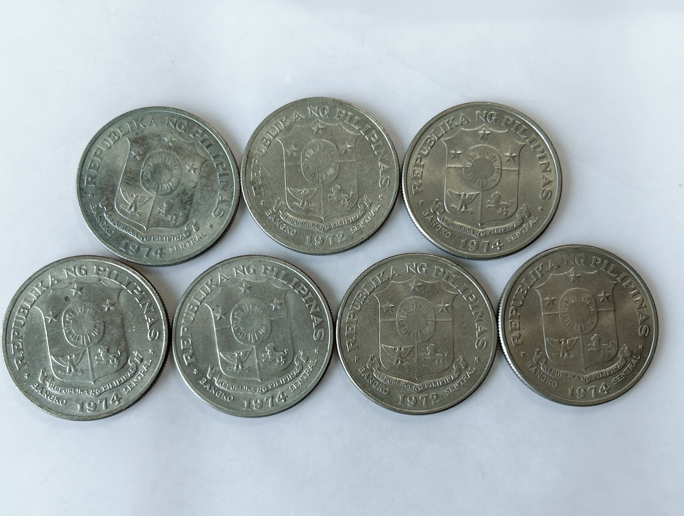 第一海外回流一元起拍收藏 散币专场 第75期 菲律宾1比索大硬币 7枚