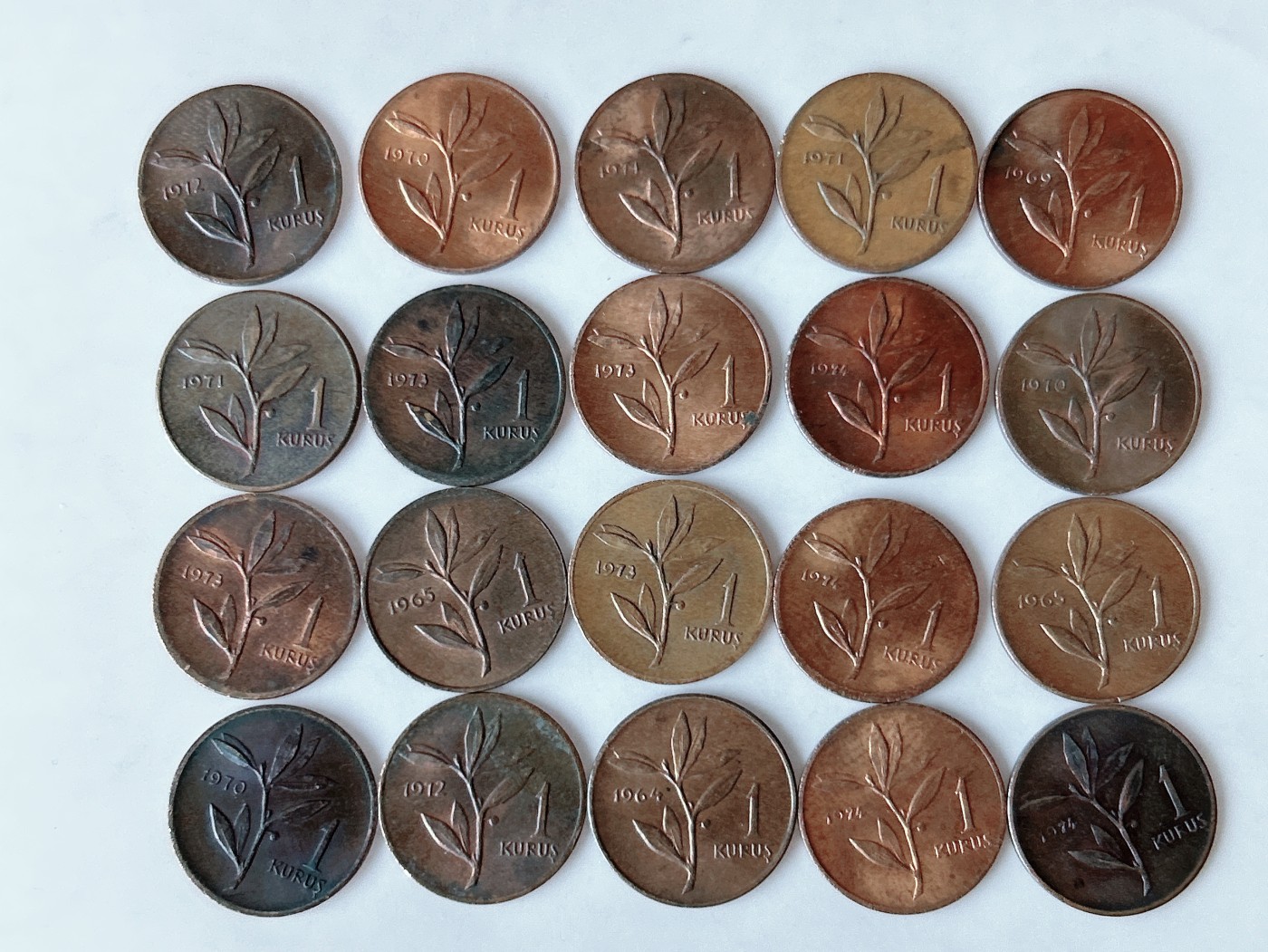 第一海外回流一元起拍收藏 散币专场 第75期 土耳其1库鲁斯 20枚