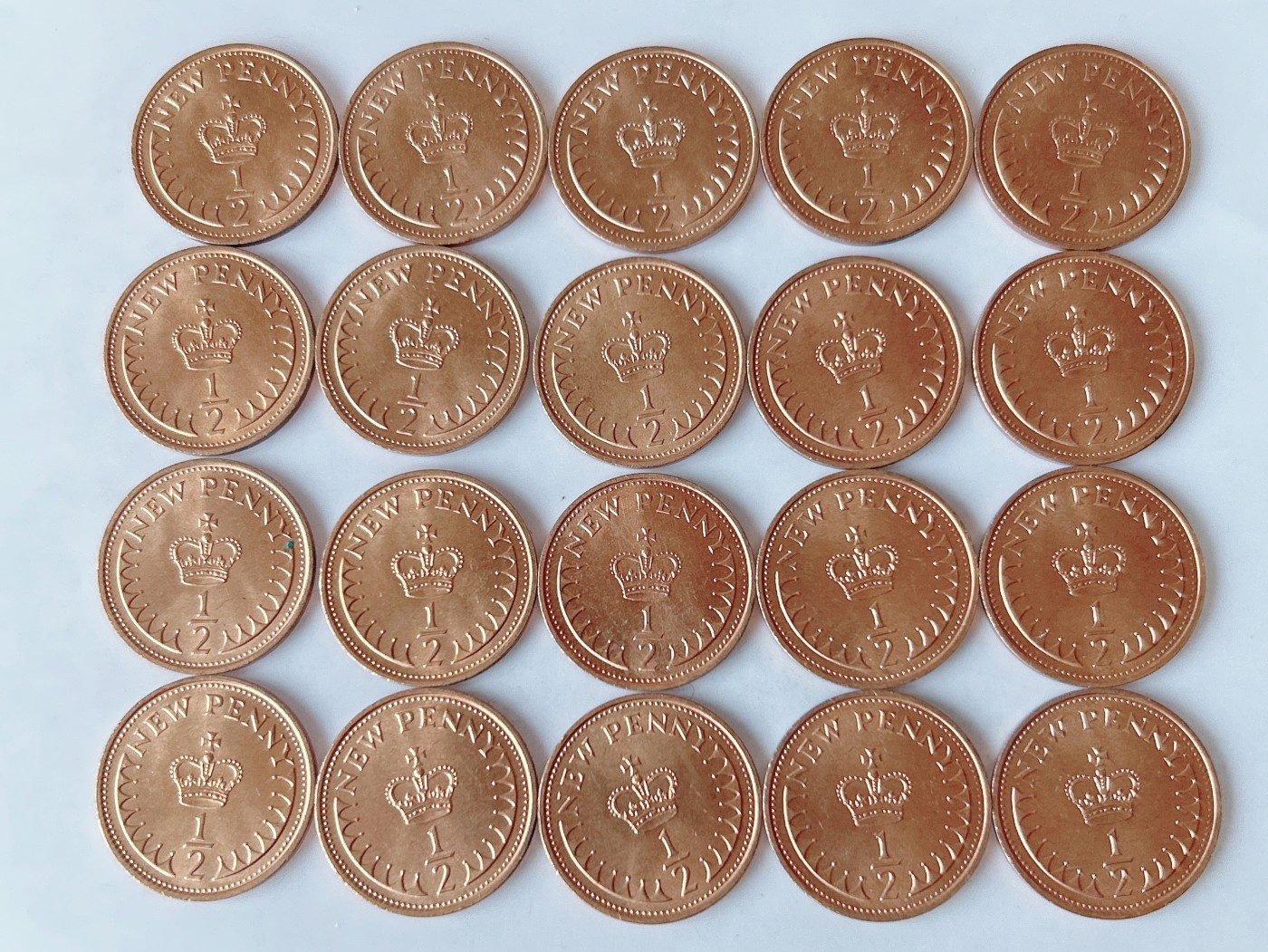 第一海外回流一元起拍收藏 散币专场 第75期 英国伊丽莎白二世1/2便士小铜币 20枚 原光品