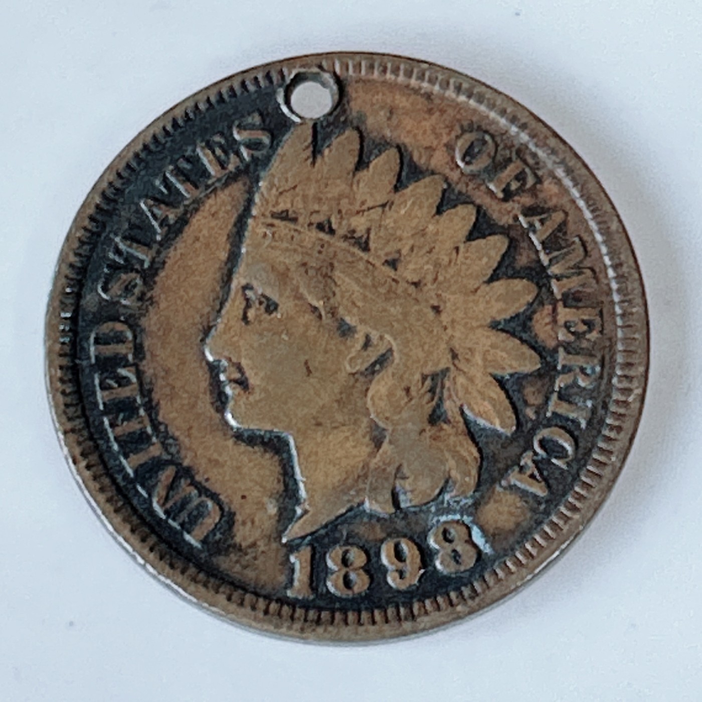 海外回流1元起拍小铺 各国钱币散币场 第10期 美国1898年印第安头像1美分铜币